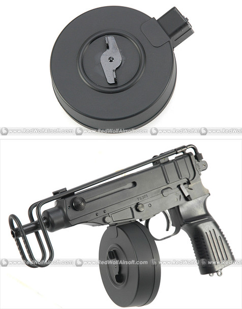 Tokyo Marui Scorpion Mod M Magazine (370 rounds AEG Drum Magazine, Compatible with VZ61)