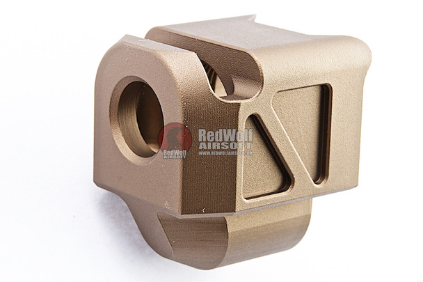Pro Arms Glock PMM Compensator Umarex / VFC G19X/G19 Gen 4/G17 Gen 5 GBB Pistol - FDE (14mm CCW, CNC Aluminum)