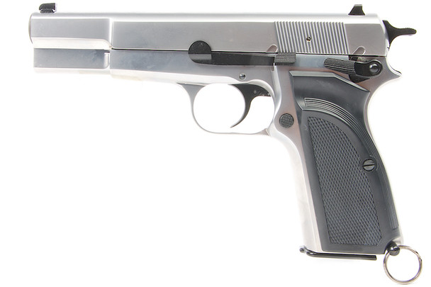 WE Browning Hi-Power MK3 Green Gas Airsoft Pistol  - Silver