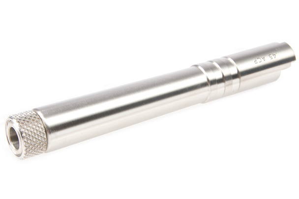 Airsoft Masterpiece Hi Capa Outer Barrel Steel Fix w/ Threads - Silver