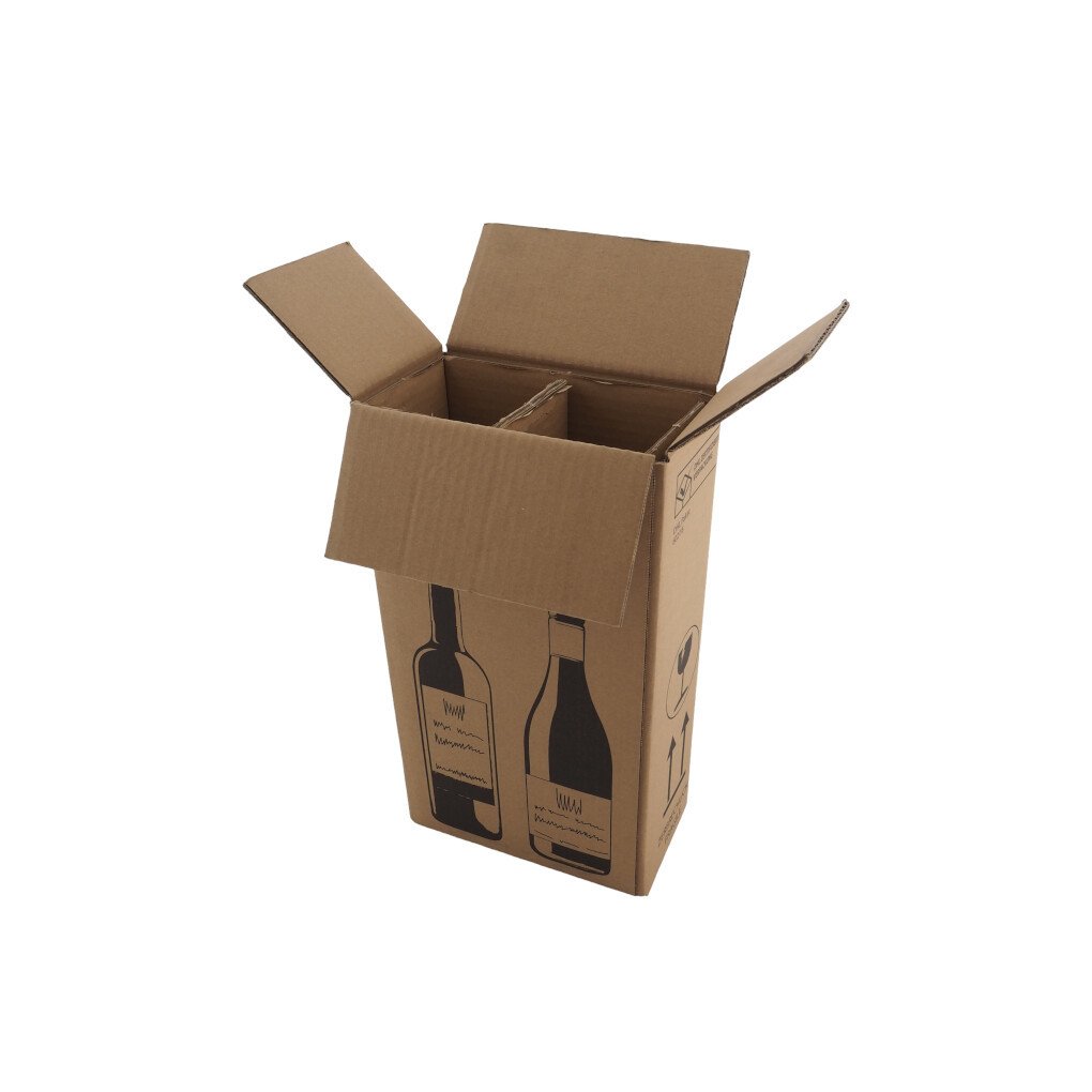 0203 204x108x368mm EB Bruin Nieuw Bedrukt - wijndoos 2 - met inlay