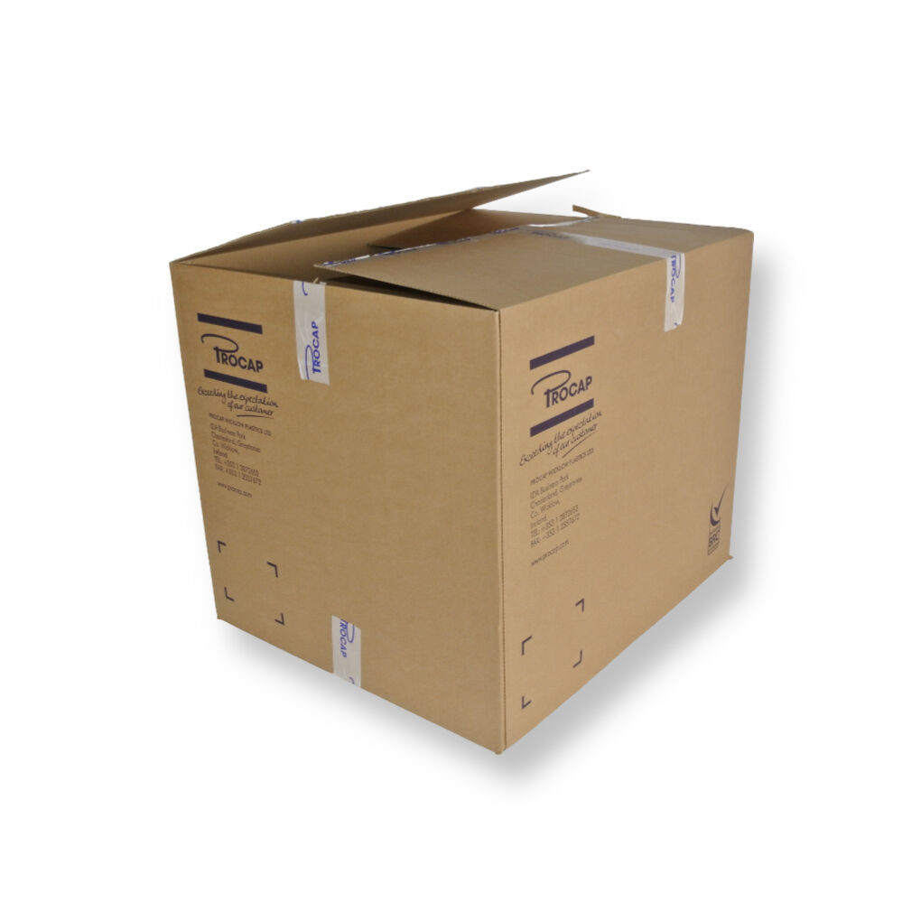 0201 560x480x480mm B Bruin Gebruikt Bedrukt