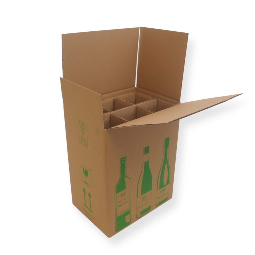 0203 305x212x368mm EB Bruin Nieuw Bedrukt - wijndoos 6 - met inlay