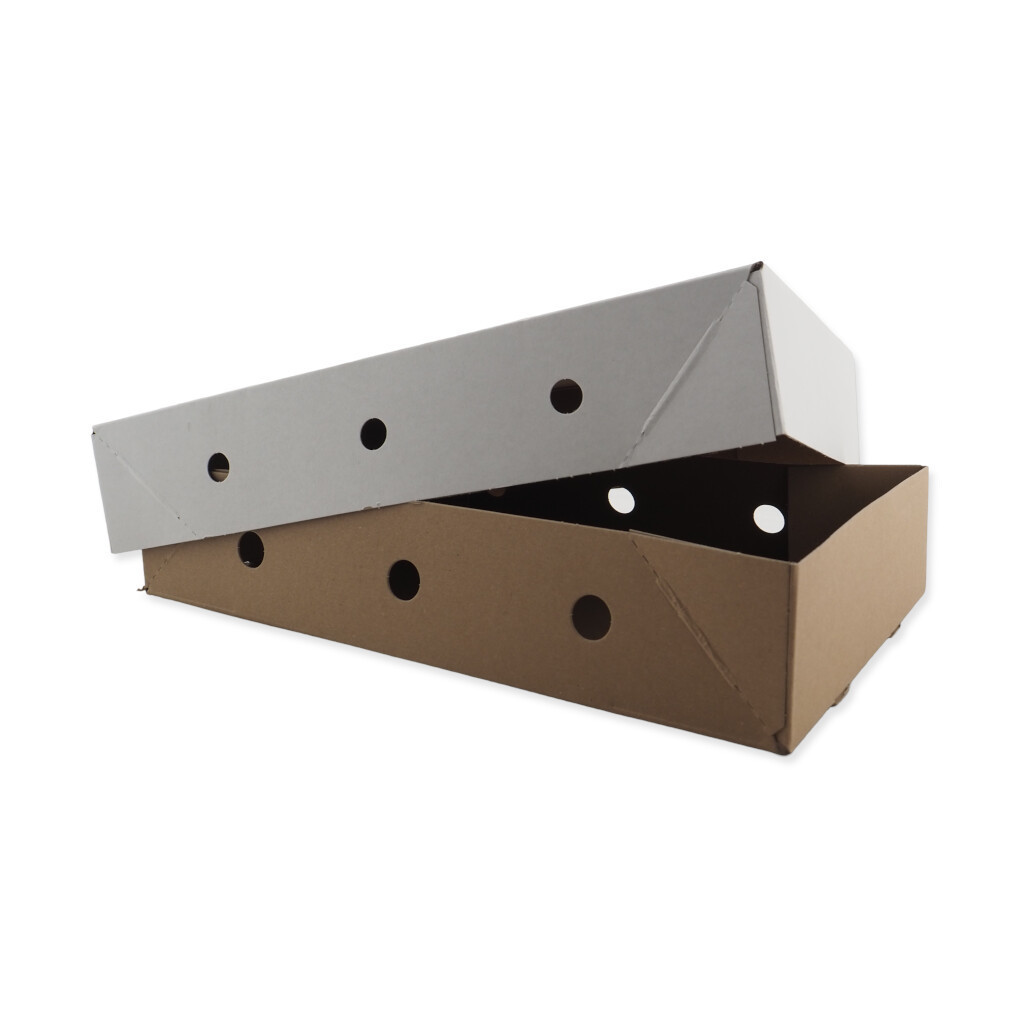 Multi-image 0 for Vleesdoos 10kg 500x300x100mm met Vriesgaten Bodem & Deksel Bruin/Wit