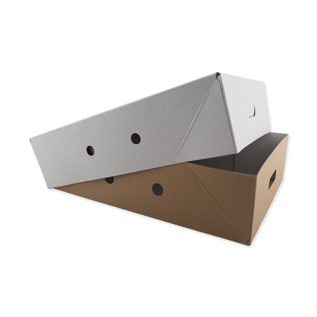 Multi-image 0 for Vleesdoos 25kg 570x370x150mm met Vriesgaten en Handgrepen Bodem & Deksel Bruin/Wit