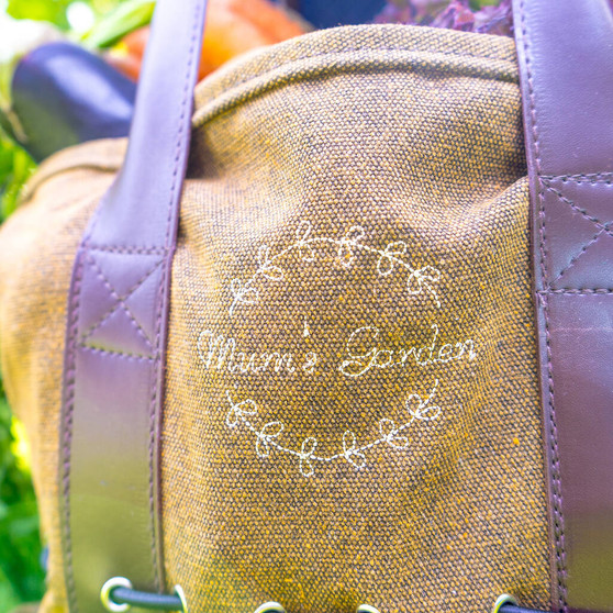 Embroidered Botanical Gardening Trug