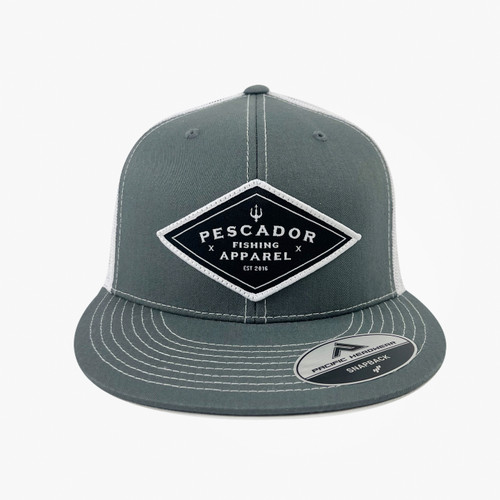 TRIDENT BLACK AND WHITE SNAP BACK - Pescador Fishing Apparel