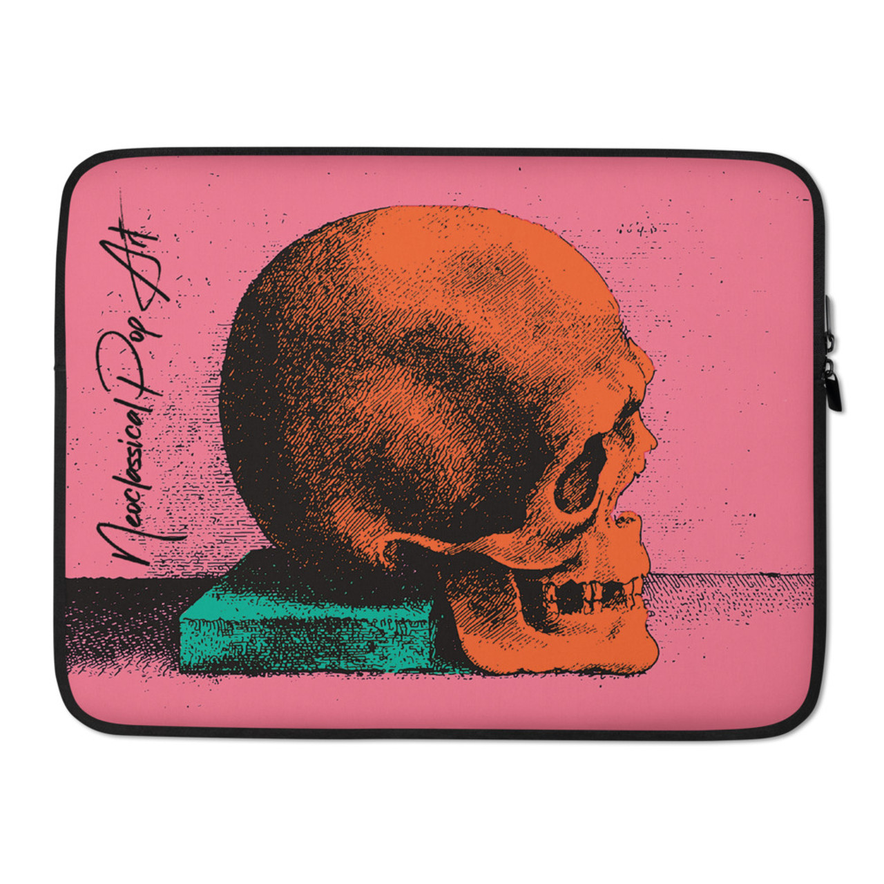 On Sale da Vinci Blue Orange Skull Laptop Sleeve