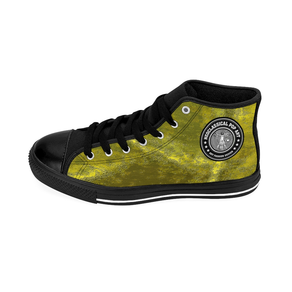 black and yellow designer sneakers