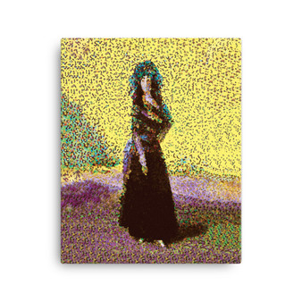 Yellow, pink, green, and black Goya Black Duchess oil-on-canvas print