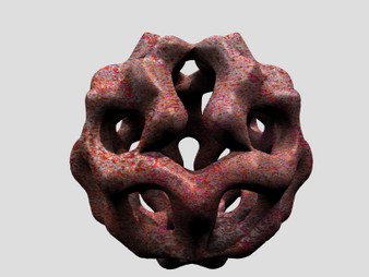 Rose and orange mottled porous lattice sculpture, Dali's Dream