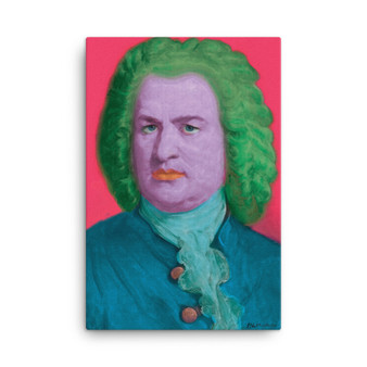 Johann Sebastian Bach Pink Green Blue Baroque POP Portrait