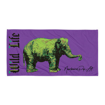 Rembrandt My First Elephant Green Purple baby animals Towel