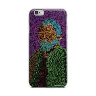 purple blue green Van Gogh self portrait iPhone case