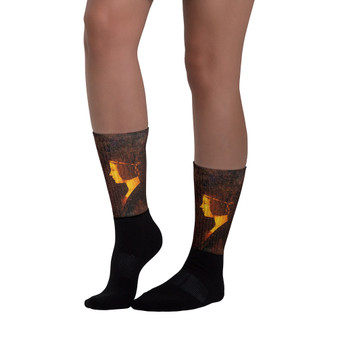 Leonardo da Vinci Black Foot Art Socks