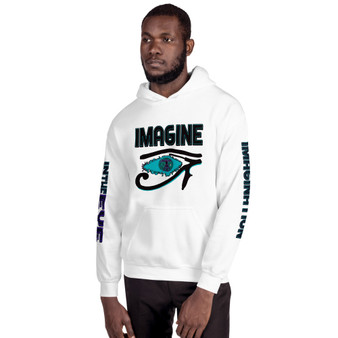 Da Vinci Imagine Blue Purple eye of Horus Vitruvian man Unisex Hoodie