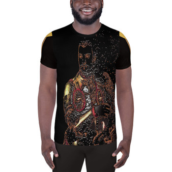 on sale Bronzino Duke of Tuscany All-Over Print Men's Athletic T-shirt by neoclassical pop art online fashion store 