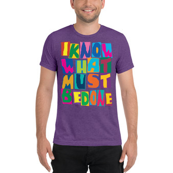 On Sale Spiritual 'I know what Must Be Done ' Short sleeve t-shirt by Neoclassical Pop Art 