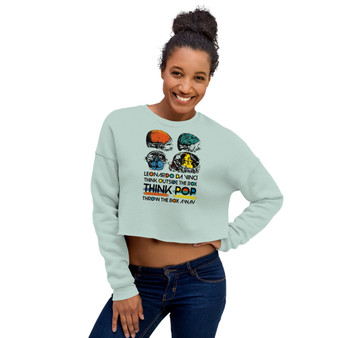 Da Vinci Think Outside the Box Crop Sweatshirt pop art fashion