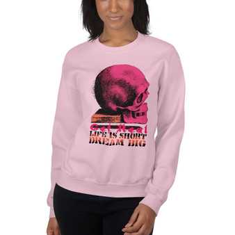 Da Vinci Dream Big Pink Skull Unisex Sweatshirt pop art