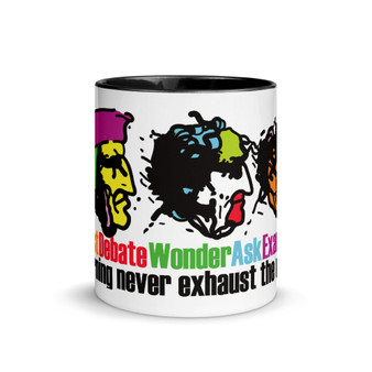 Leonardo da Vinci colorful learning never exhaust the mind quote mug