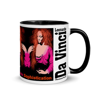 Yellow, Orange , black and white Coffee Mugs - of Leonardo da Vinci masterpiece