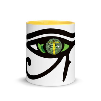 Leonardo da Vinci vitruvian man and eye of horus art coffee mugs