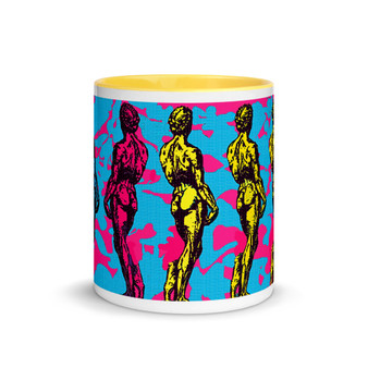 Blue Yellow Pink Michelangelo David mug