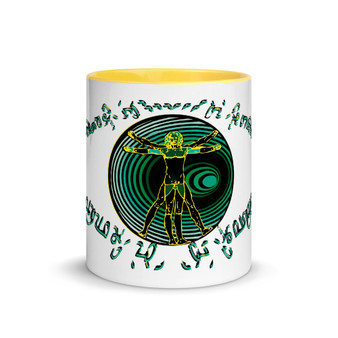 Leonardo da Vinci green black Coffee Mugs