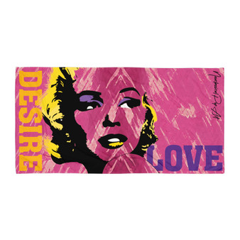 the Marilyn Monroe Desire Love hot pink yellow purple pop art beach Towel