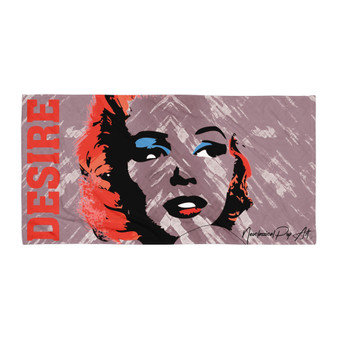 the Marilyn Monroe Desire Love Orange Blue pop art beach Towel