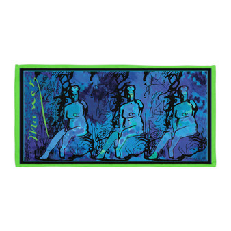 the Eduard Manet blue green nude woman batik art towel