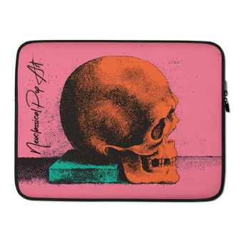 on sale cool Leonardo da Vinci Orange, green, Light Blue skull designer Laptop Sleeve by Neoclassical Pop Art Online Brand online store 