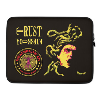 Caravaggio pink yellow medusa painting Laptop Sleeve