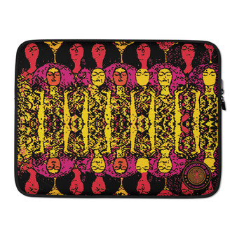 Colorful yellow orange pink Gustav Klimt Beethoven Frieze" Laptop Sleeve
