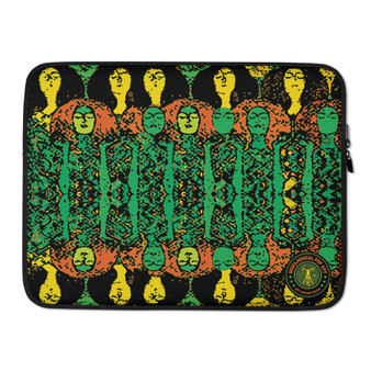 Gustav Klimt Beethoven Frieze" Colorful green orange yellow Laptop Sleeve