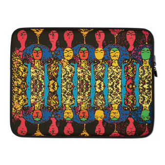 Gustav Klimt Beethoven Frieze" Colorful yellow, blue , green orange Laptop Sleeve