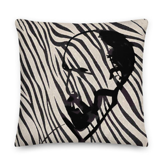 on sale Van Gogh Self Portrait Throw Pillow Black and White Zebra Décor by Neoclassical Pop Art online brand designer store 