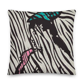 Eduard Manet woman portrait Decorative Pillow Black and White Zebra Décor