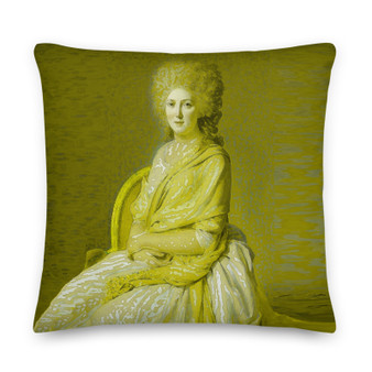 Jacques-Louis David “Neoclassical Countess" throw pillow yellow. decorative pillow