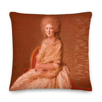 for Jacques-Louis David “Neoclassical Countess" orange Throw Pillow. Modern Pop Art Art