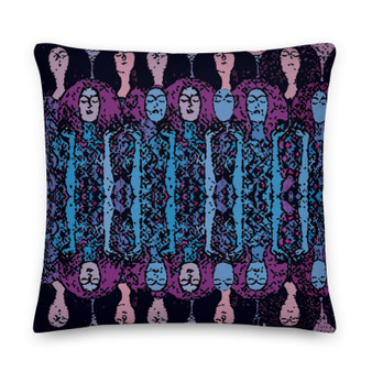Gustav Klimt Blue Purple decorative throw pillow Pillow art fashion and design