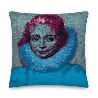 Sir Peter Paul Rubens "Infanta Isabella" light blue pink colorful throw pillows Accent Pillow