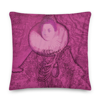 On sale Rembrandt sweet Pink Premium throw  Pillow  by Neoclassical Pop Art online designer brand for home and living 