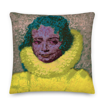 Sir Peter Paul Rubens "Infanta Isabella" yellow green orange blue colorful throw pillows Accent Pillow