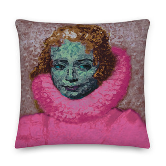 Sir Peter Paul Rubens "Infanta Isabella" pink green colorful throw pillows Accent Pillow