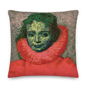 For sale Sir Peter Paul Rubens "Infanta Isabella" pink green colorful throw pillows by Neoclassical Pop Art online designer Accent Pillow brand