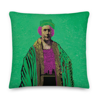 Rembrandt green pink decorative throe pillow Pillow art fashion design