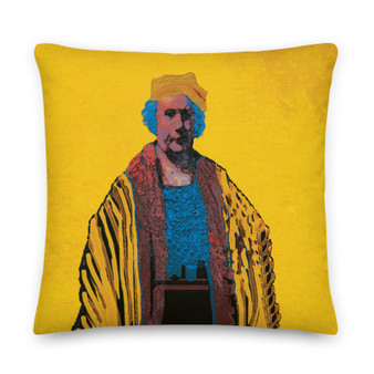 Rembrandt Yellow Blue decorative throe pillow Pillow art fashion design