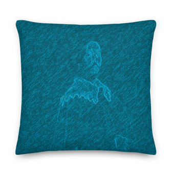 Velazquez Portrait blue decorative throw pillow Pillow art fashion and design
